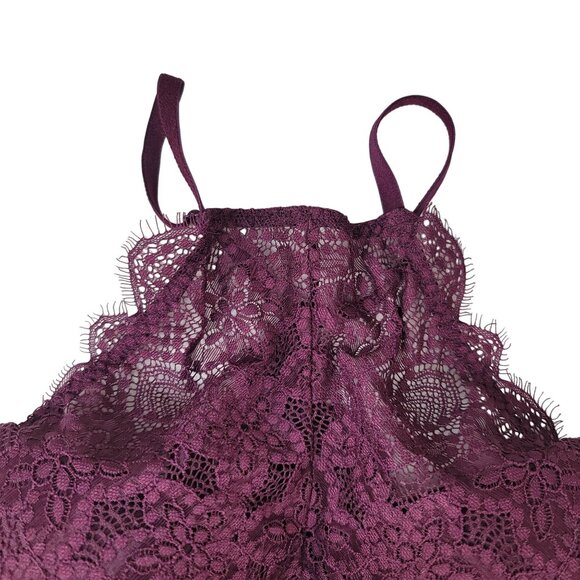 Victoria's Secret PINK High-Neck Bralette Purple Medium Lace Adj Scalloped Edges - Picture 3 of 10